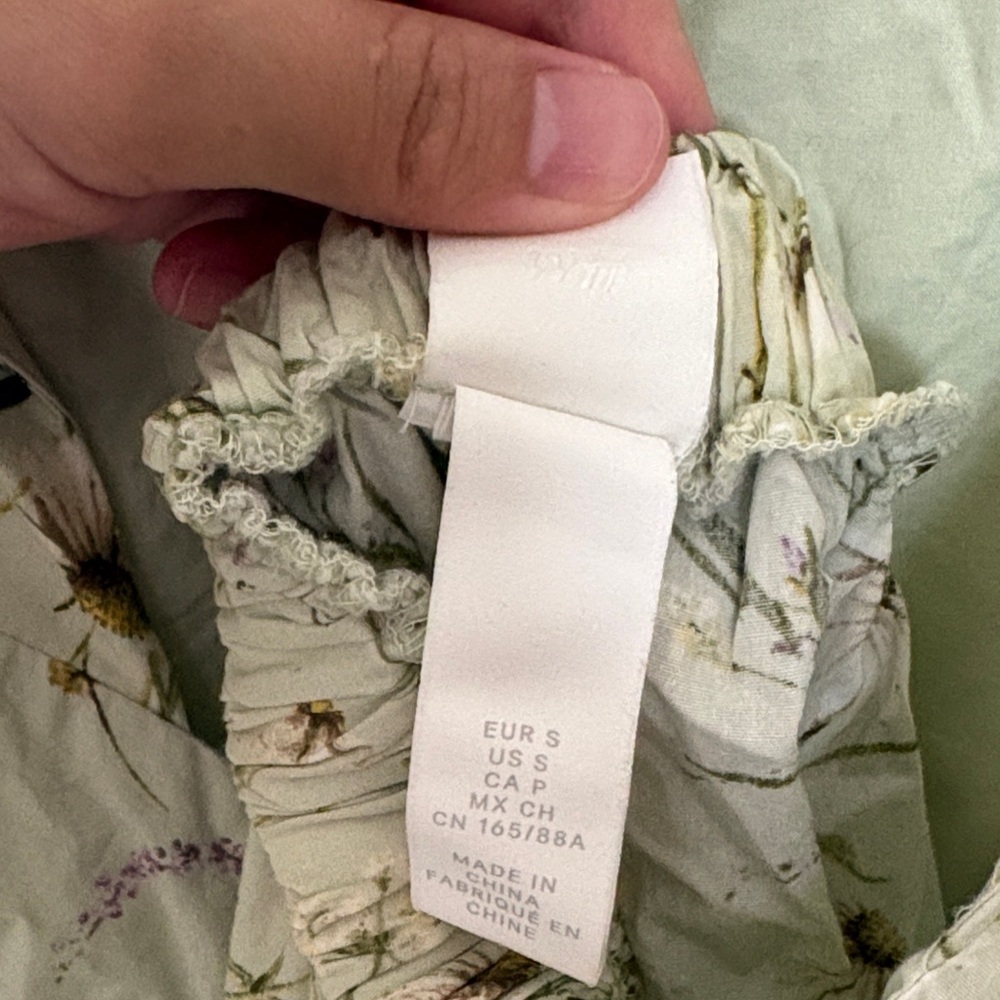 Light Green Floral Midi Dress with Ruffle Straps - Picture 2 of 3